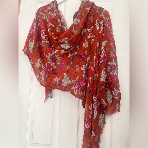 Lotte Erfurt Hjorth Floral Scarf chic comfy soft versatile boho Anthropologie - Picture 7 of 8